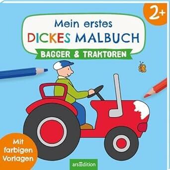 Malbuch Bagger und Traktoren