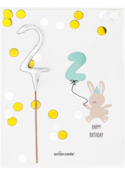 2 Baby Birthday Confetti Mini Wondercard