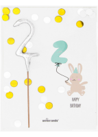 2 Baby Birthday Confetti Mini Wondercard