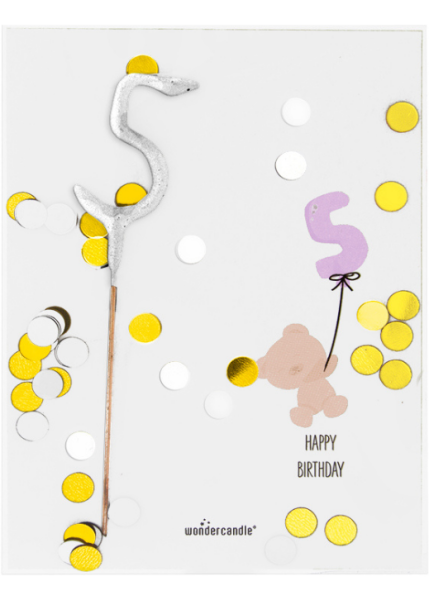 5 Baby Birthday Confetti Mini Wondercard