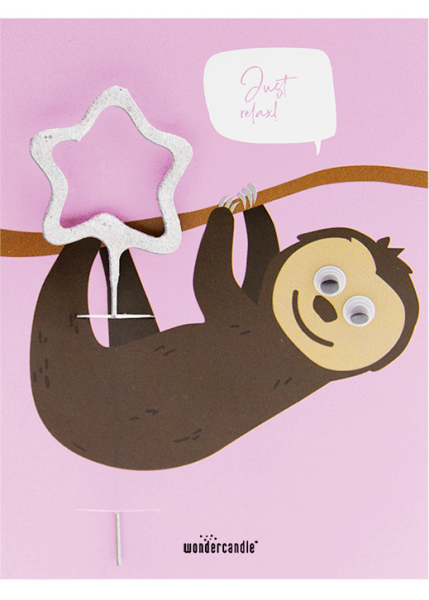 Just relax Faultier rosa Wackelaugen Tiere Mini Wondercard